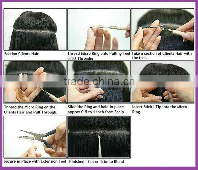 Factory Direct Price Russian Remy Hair Micro Loop Ring Hair Extensions