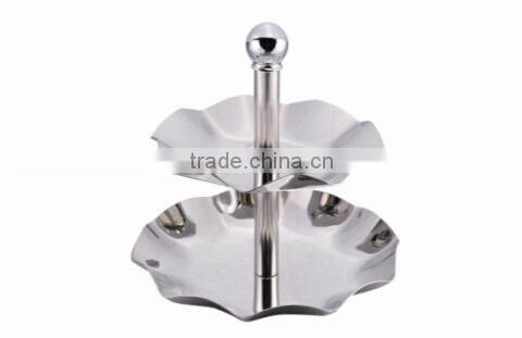 2 Tier Stainless Steel Flower Shape Cake Stand