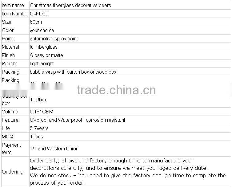 Fiberglass Deer Sculpture For Indoor &Outdoor Christmas Decoration