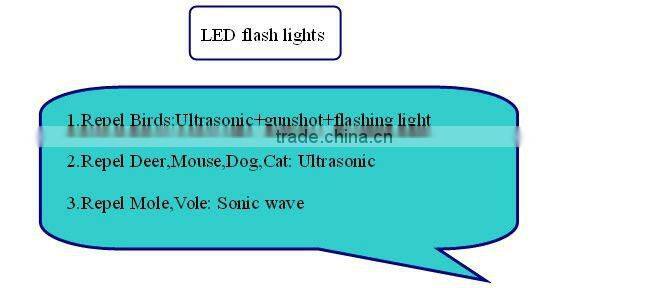 Ultrasonic sound and flashing solar pest repeller