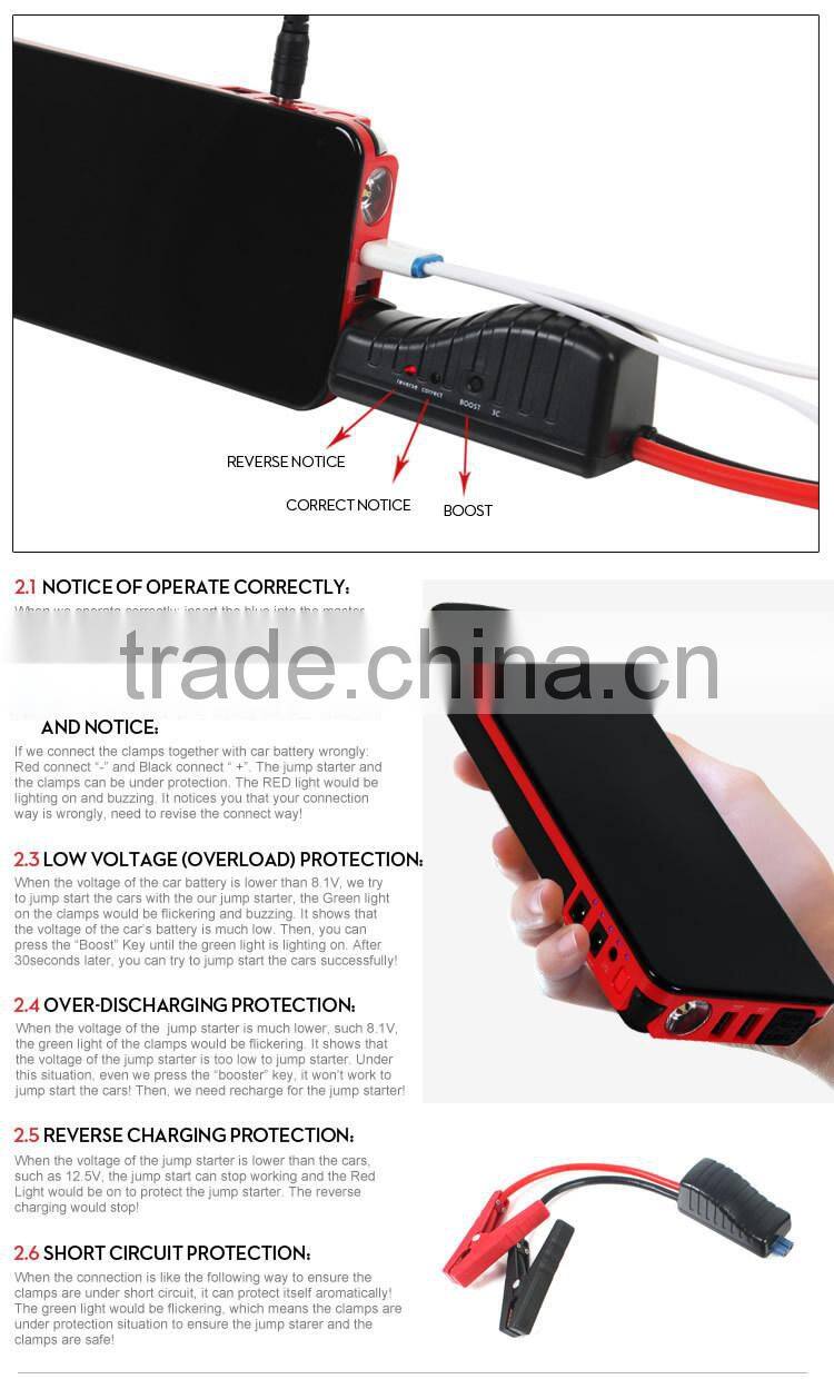 18000mAh lithium battery jump starter for petrol and diesel 12/24V jump starter