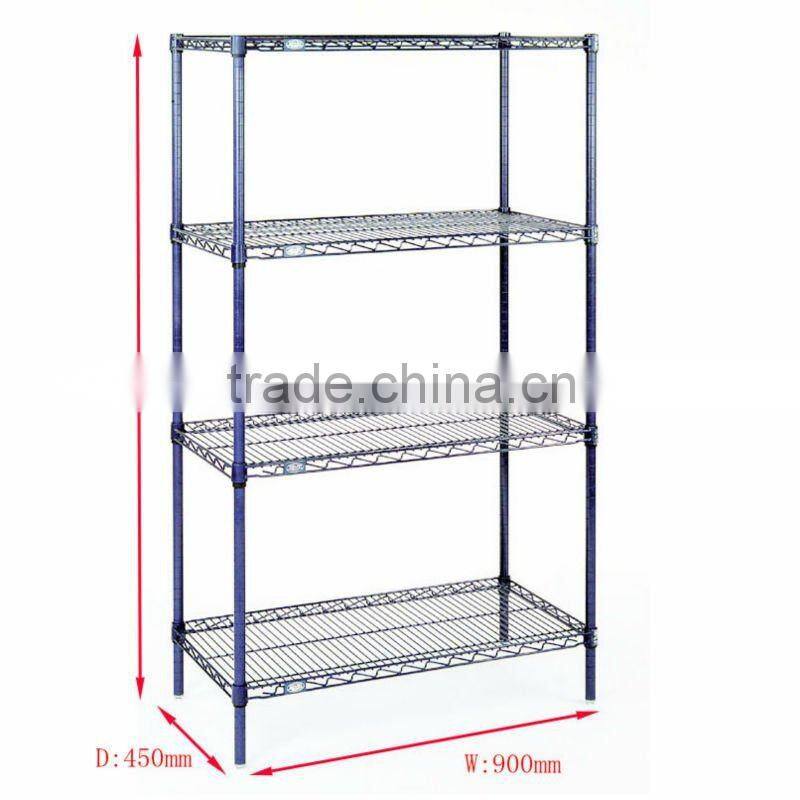 4 Tiers Chrome Wire Shelving
