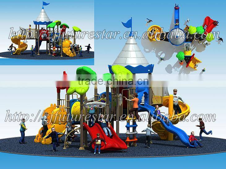 Eco-friendly nature-forest style outdoor playground plastic slide with 10 optional site sizes