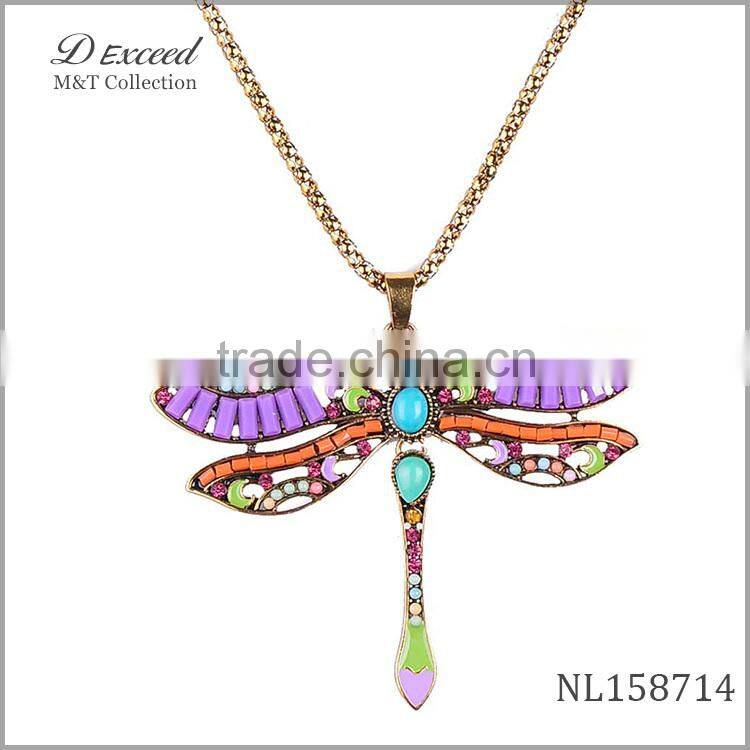 Alloy Dragonfly pendant necklace,new fashion design pendant necklace for women