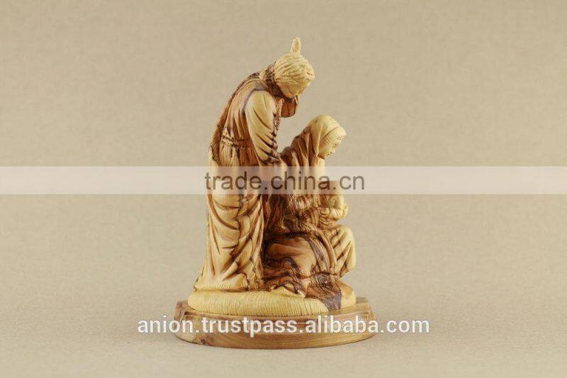 Christmas Composition Olive Wood Carved Holy Family