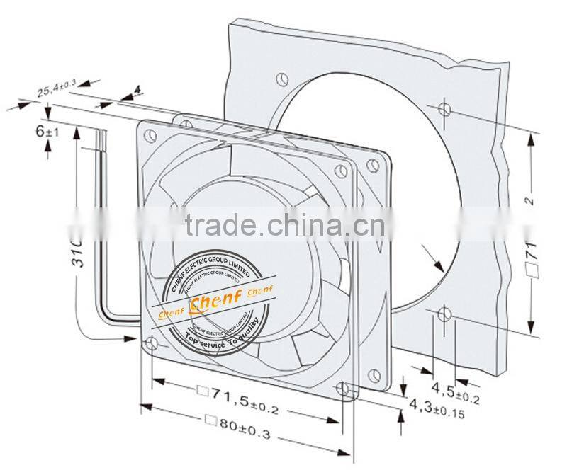 Newest Electrical 80*80*25MM AC Axial Fan Motor 230V
