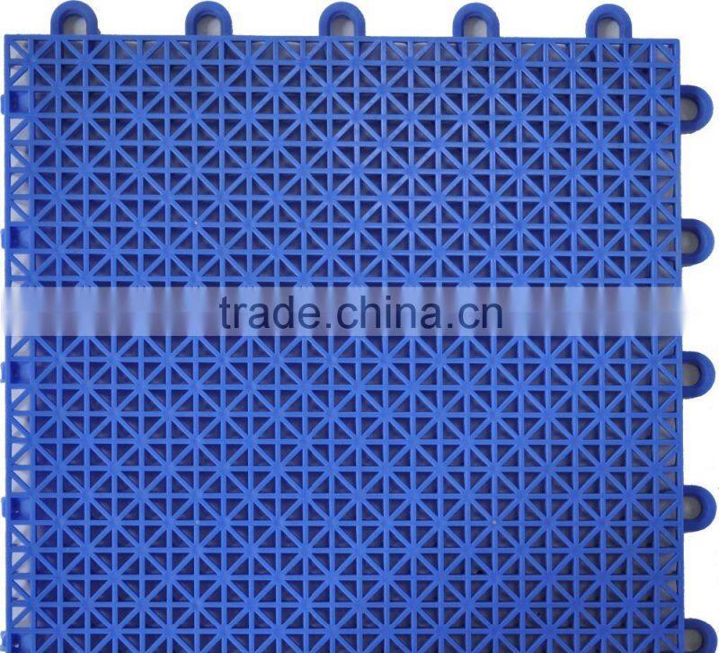 single layer interlocking plastic sport court flooring with cross shape
