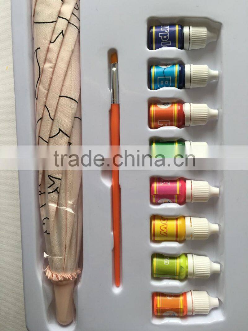 Painting kids umbrella/DIY umbrella/kids colorful painting umbrella