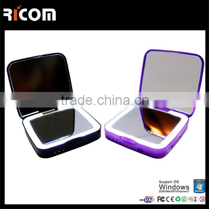mirror power bank lady make up 3000mah mobile power bank