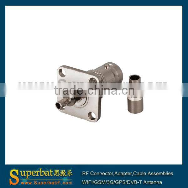 BNC Crimp Jack 4 Hole Panel Mount long version for LMR100