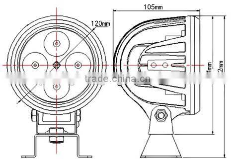 High performance 40w led work light, 4.7'' 40w led work light for offroad 4x4 auto parts