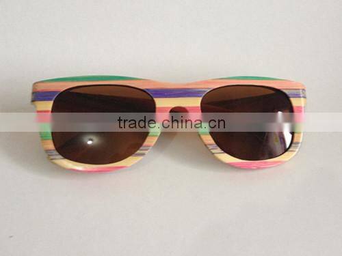 Pure manual coloured bamboo sun glasses Retro polarized sunglasses