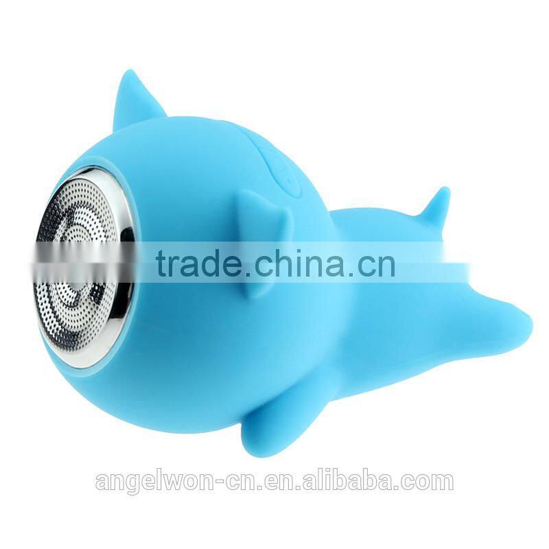 2015 mini cute piggy shape bluetooth waterproof speaker shockproof silicone speaker
