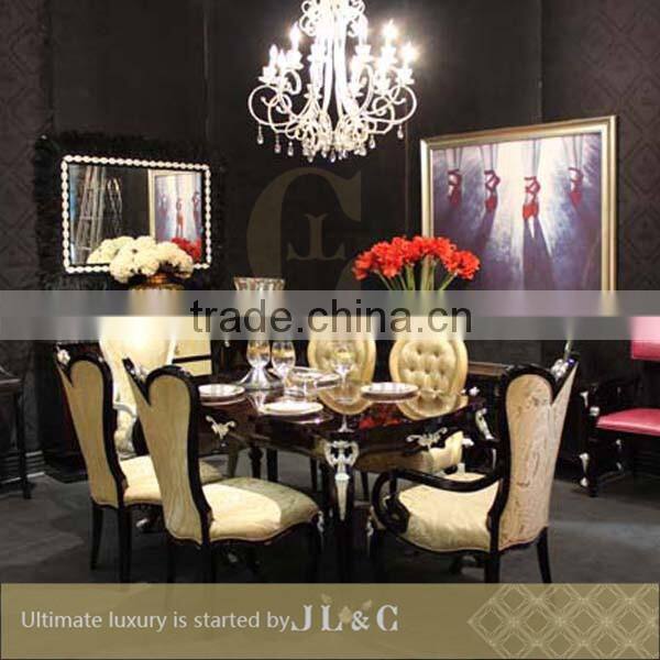 Luxury dinning room New wooden arm dining chair with JC26-02 from china supplier-JL&C Luxury Home Furniture
