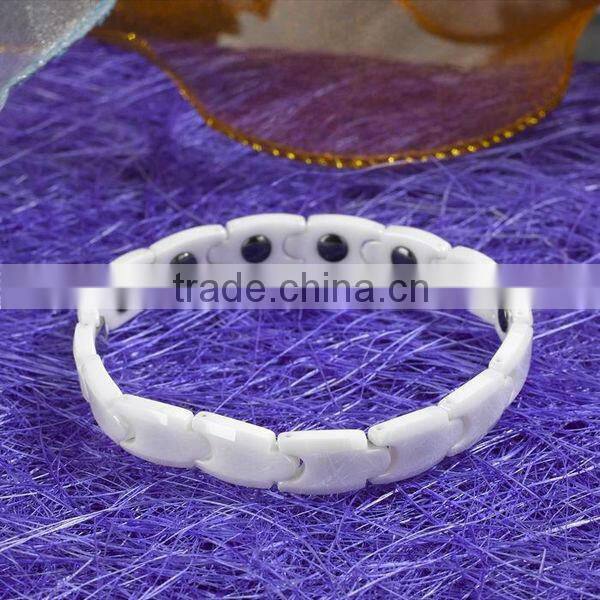 Germanium Magnet White Ceramic Bracelet for Women #13008