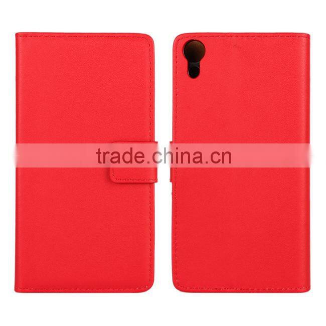 Plain Wallet Genuine Leather Case Cover For Sony Xperia Z4