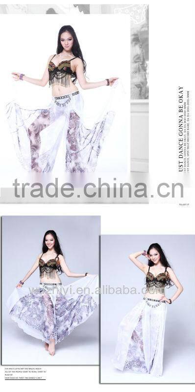 High Fashion Czech Diamonds Belly Dance Skirt Pants Silk Belly Dance Skirts Dresses QC2131