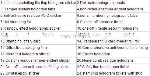 Interference Fringe Laser Hologram Labels