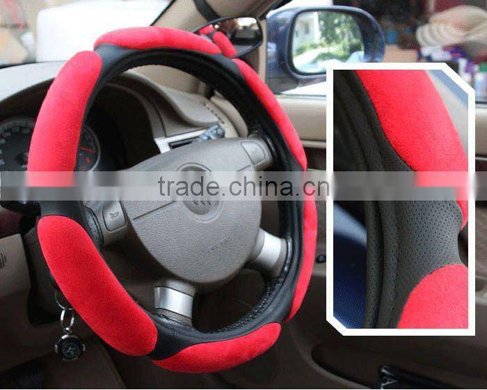 Red Suede Steering Wheel Cover