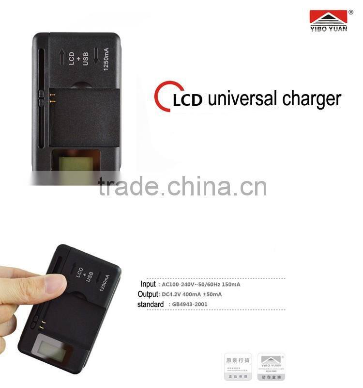 Multi-functional YIBOYUAN Universal Battery Charger LCD+ USB-Port For Smartphone Battery Charging