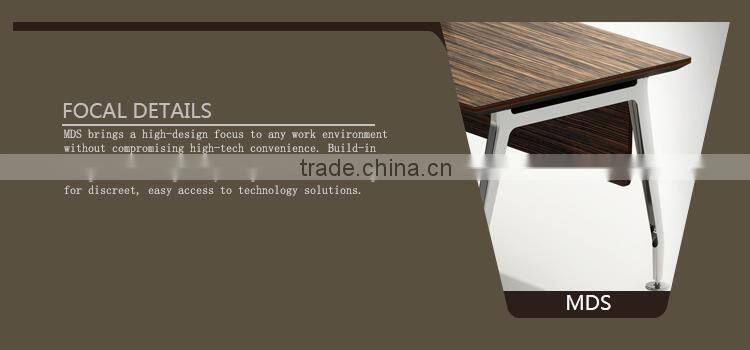 Luxury wooden executive office desk with metal frame