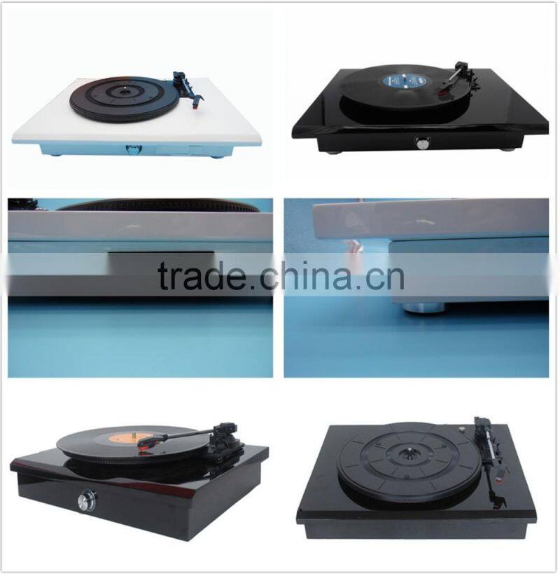 Rain Lane High End Electric Turntable High Glossy White Black Record Player