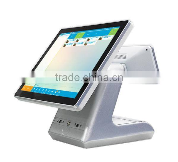 Silver color 15inch Supermarket All in One Touch Screen POS System with Aluminum alloy casing