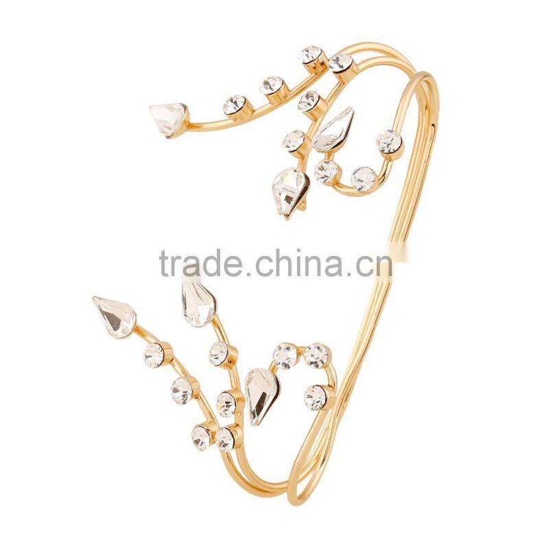 Crystal Ribbon Flower Rings New Fashion Palm Ring For Lady
