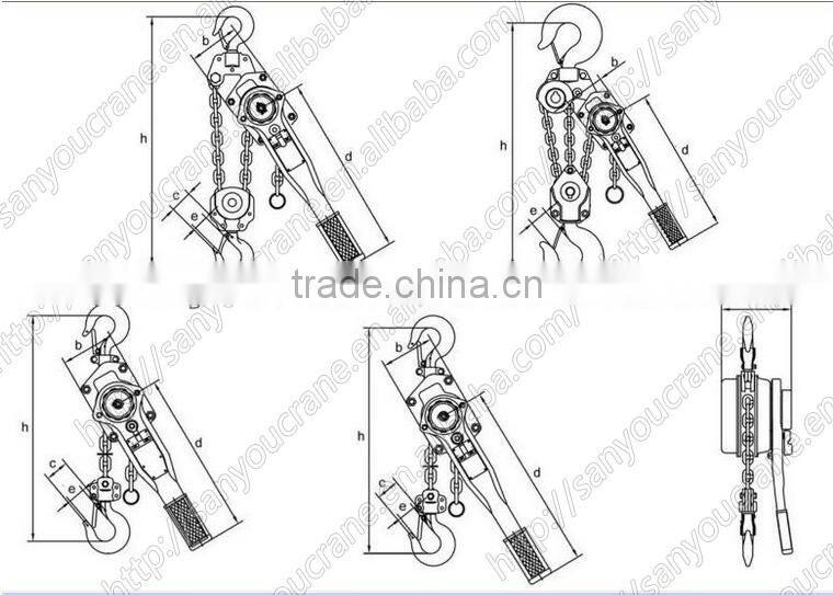 Hand chain hoist lifting equipment with hook Baoding manufacturer