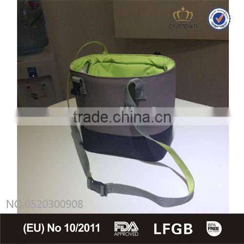 Kids canvas cooler bag with YKK metal zip