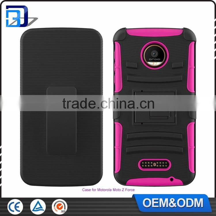Bulk Buy From China Outdoor Heavy Duty Belt Clip Combo Holster Kickstand Silicone PC Case For Moto Z Force Cover Shockproof