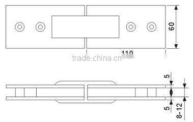 180 Degree Glass to Wall Brass Glass Hinge