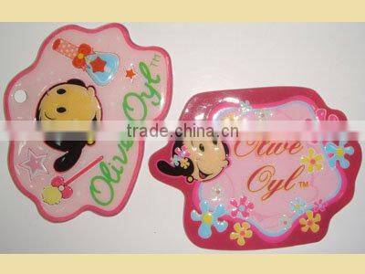 colorful skating cartoon label for kids