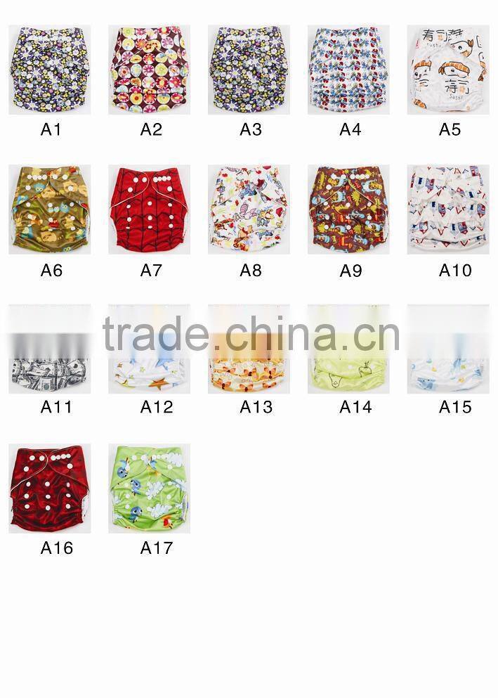 2016 Popular!!!! B series NEW Cartoon waterproof PUL One size A series fits all Print Cloth Diaper