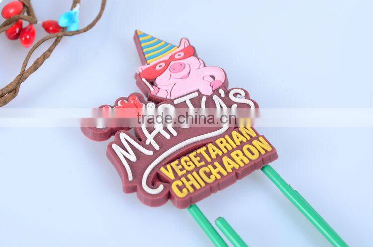 custom logo promotion plastic bookmark clip