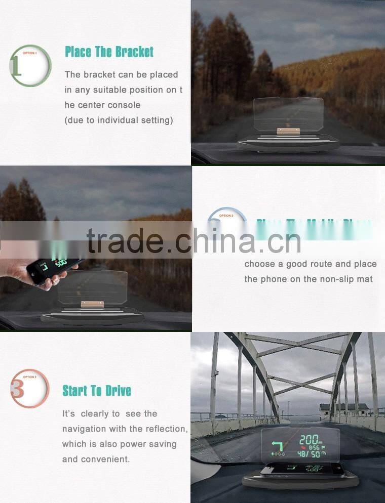 Unique design Mobile GPS Navigation Bracket HUD Head Up Display For Smart Phone Car Mount Stand Phone Holder