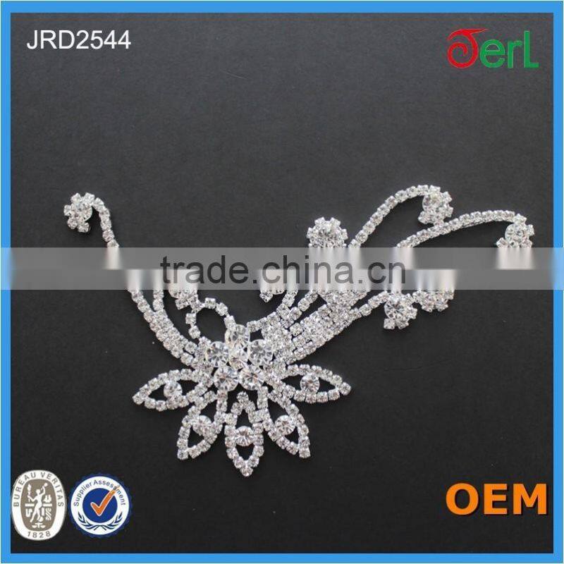 Hot!Unique Disign Silver 888Crystal Rhinestone Lace Embroidered Trimming in Bulk