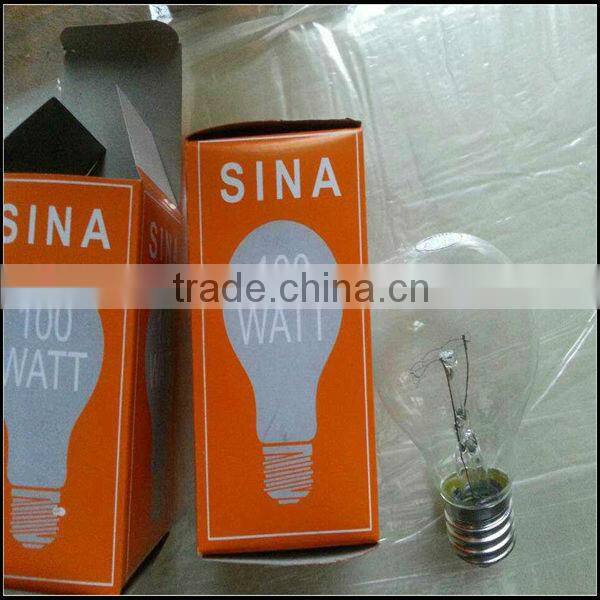 E27 B22 40W 60W 75W 100W incandescent clear frosted bulb