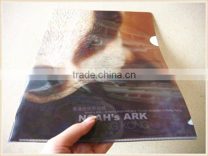 L shape PP plastic file folder with zipper