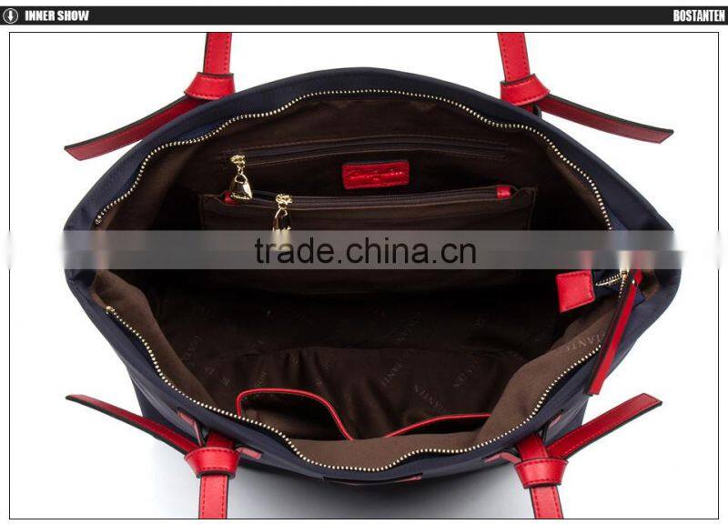 custom 600d polyester canvas tote bag shoulder bag leather handle wholesale