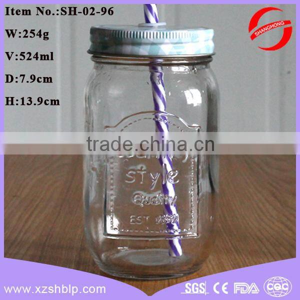 new products custom made embossed logo glass mason jar
