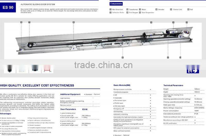 ES 90 germany type automatic sliding glass door for shopping mall