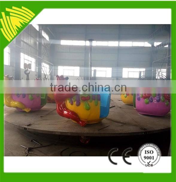 Portable Cup Rides Amusement Animal Bear Coffee Cup Rides With Trailer