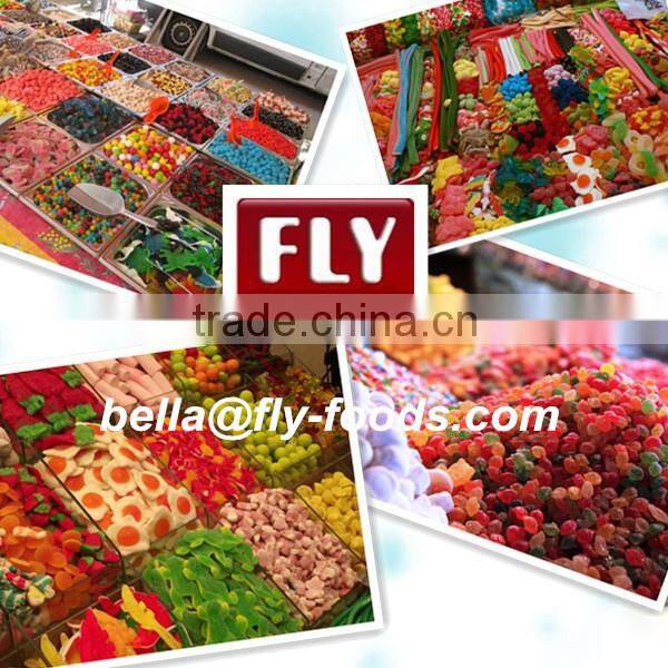 Extra sour animal shape gummy caterpillar soft chewy fruit candy