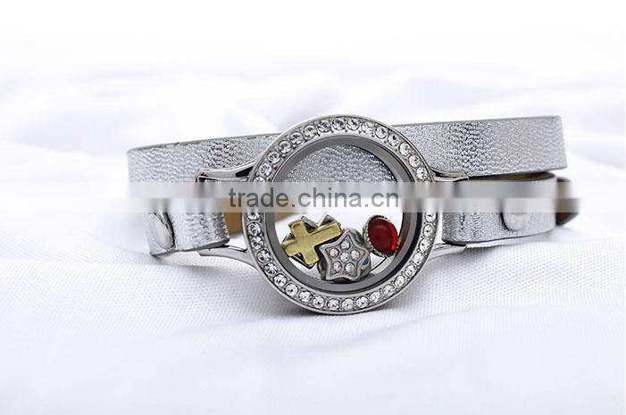 2016 Hot Sale Infinity Cheap Custom Diy Jewelry Locket Leather Bracelet