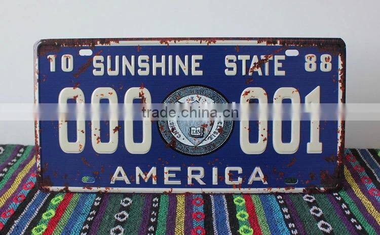 relective aluminum embossed wholesale license plates