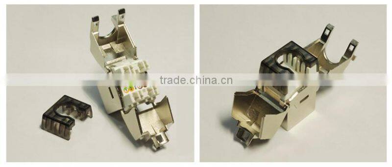 RJ45 STP 8P8C Connector Slim Version Cat6A Keystone Jack
