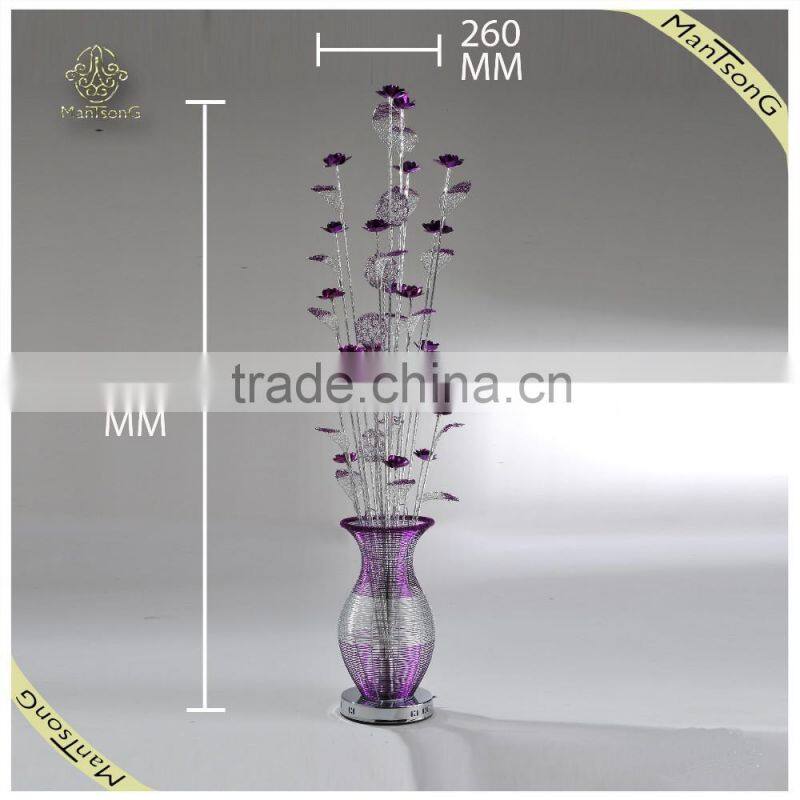 Newest Fancy Modern Decorative Aluminum Flower Floor Lamp ,Purple Color Floor Lamp