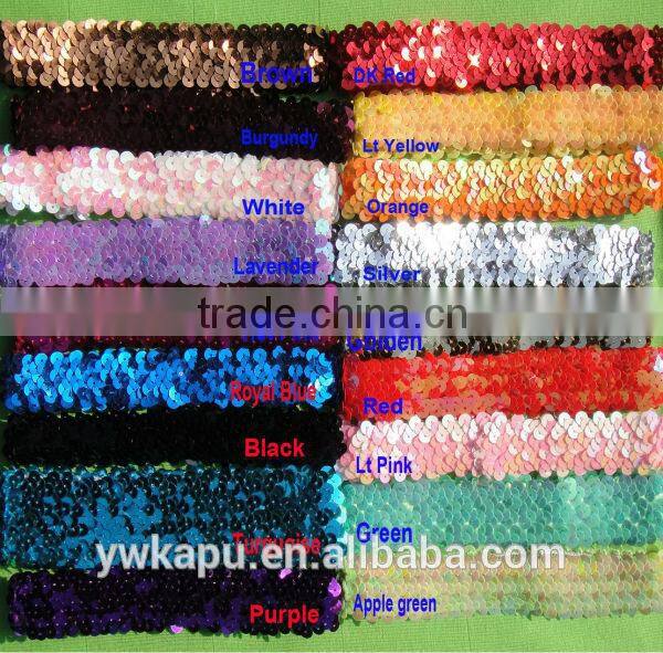 1.5 inch crochet baby elastic sequin headband