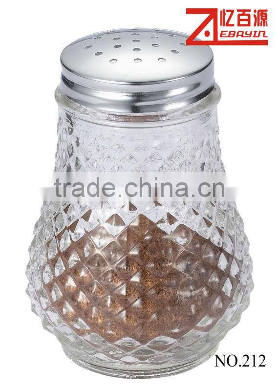 glass salt and pepper set with metal basket 2013